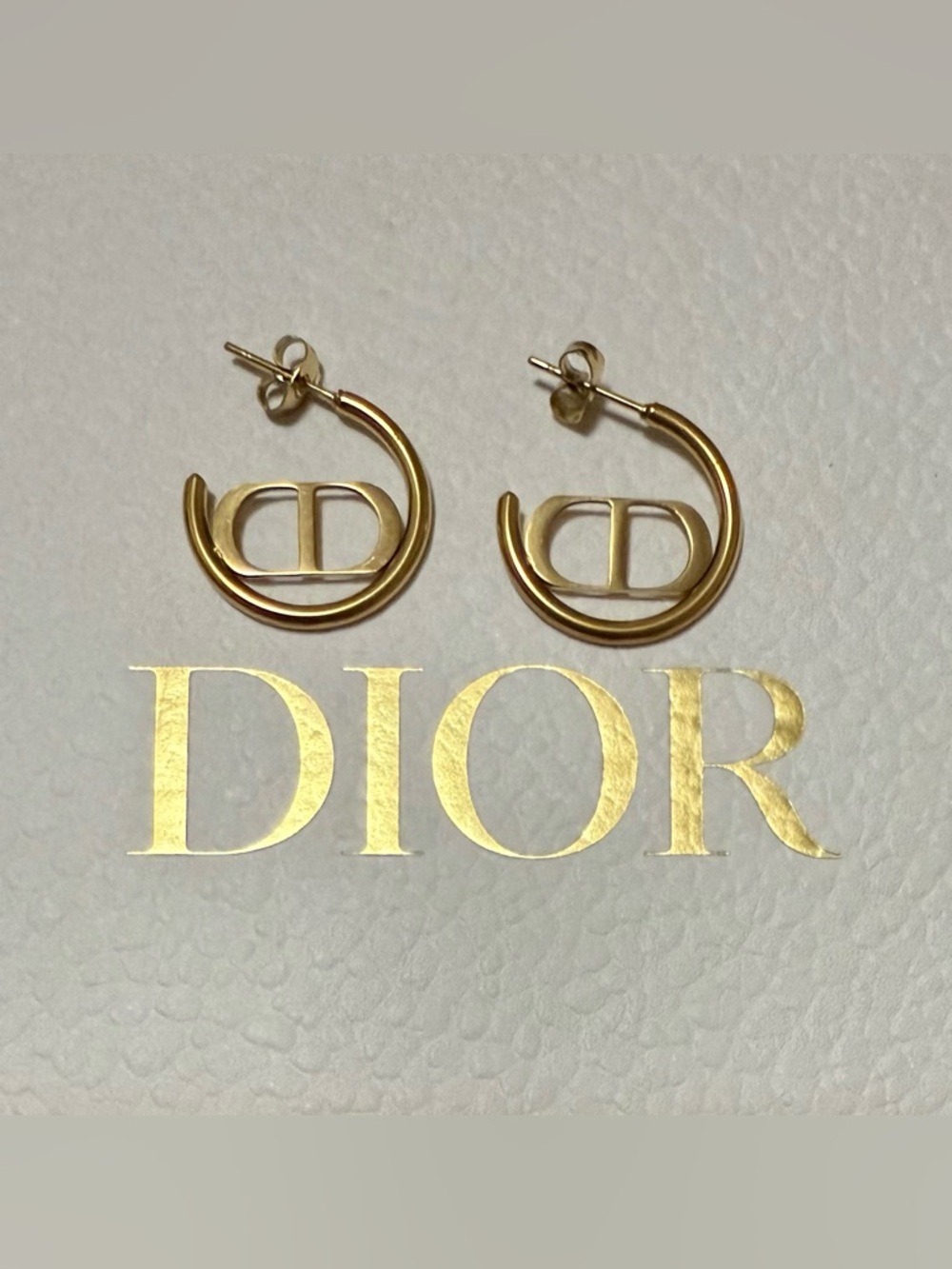 Gold-tone CD Hoop Fashion Earrings